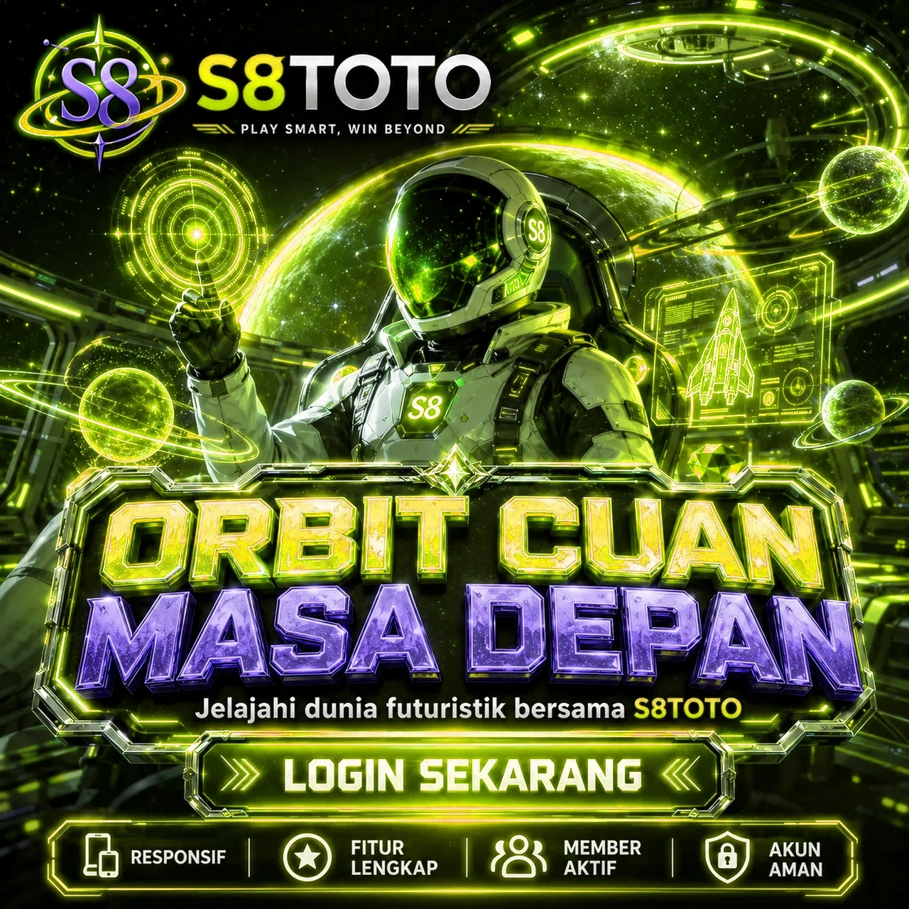 Banner S8TOTO slot gacor online dengan info RTP dan wap s8toto